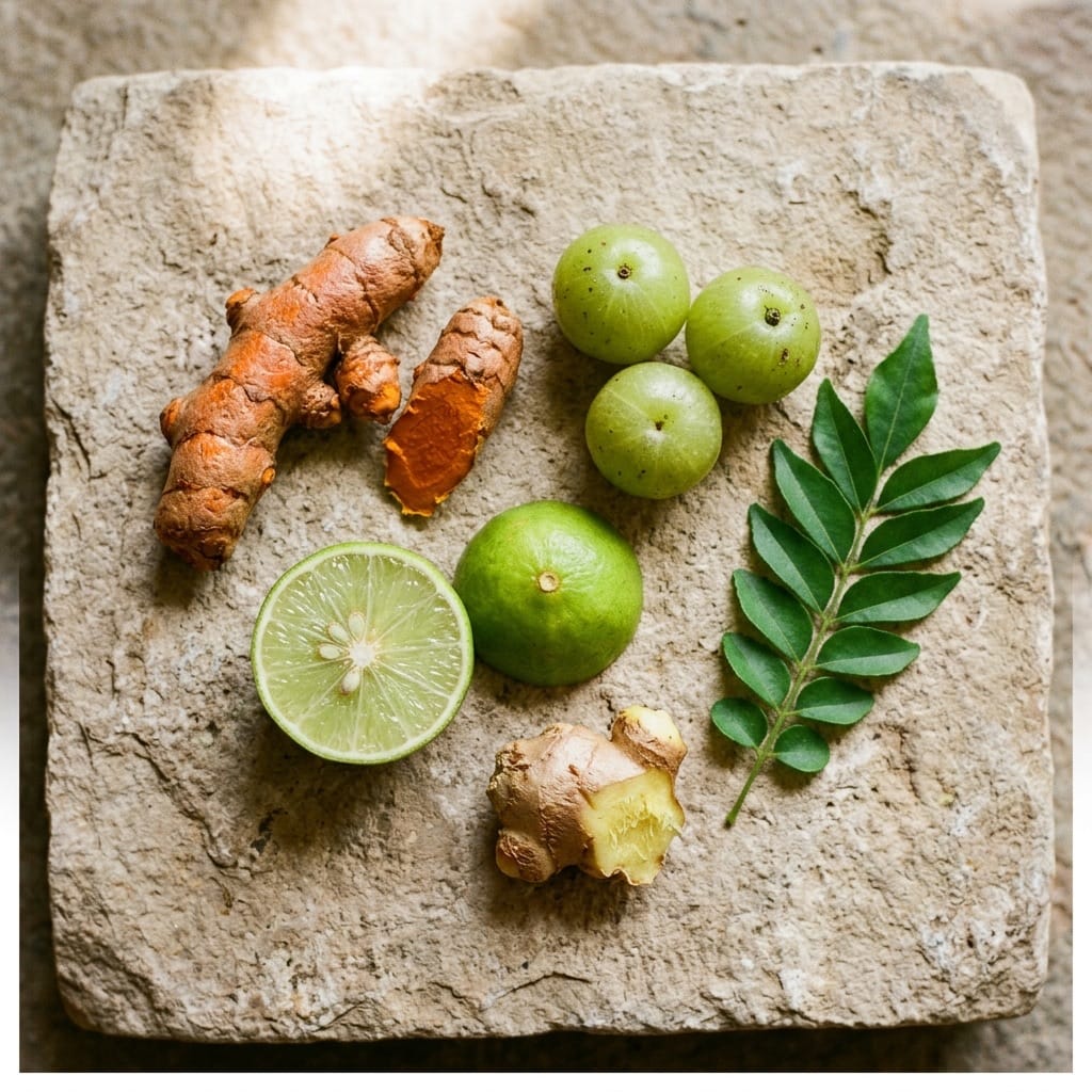 Raw ingredients laid out