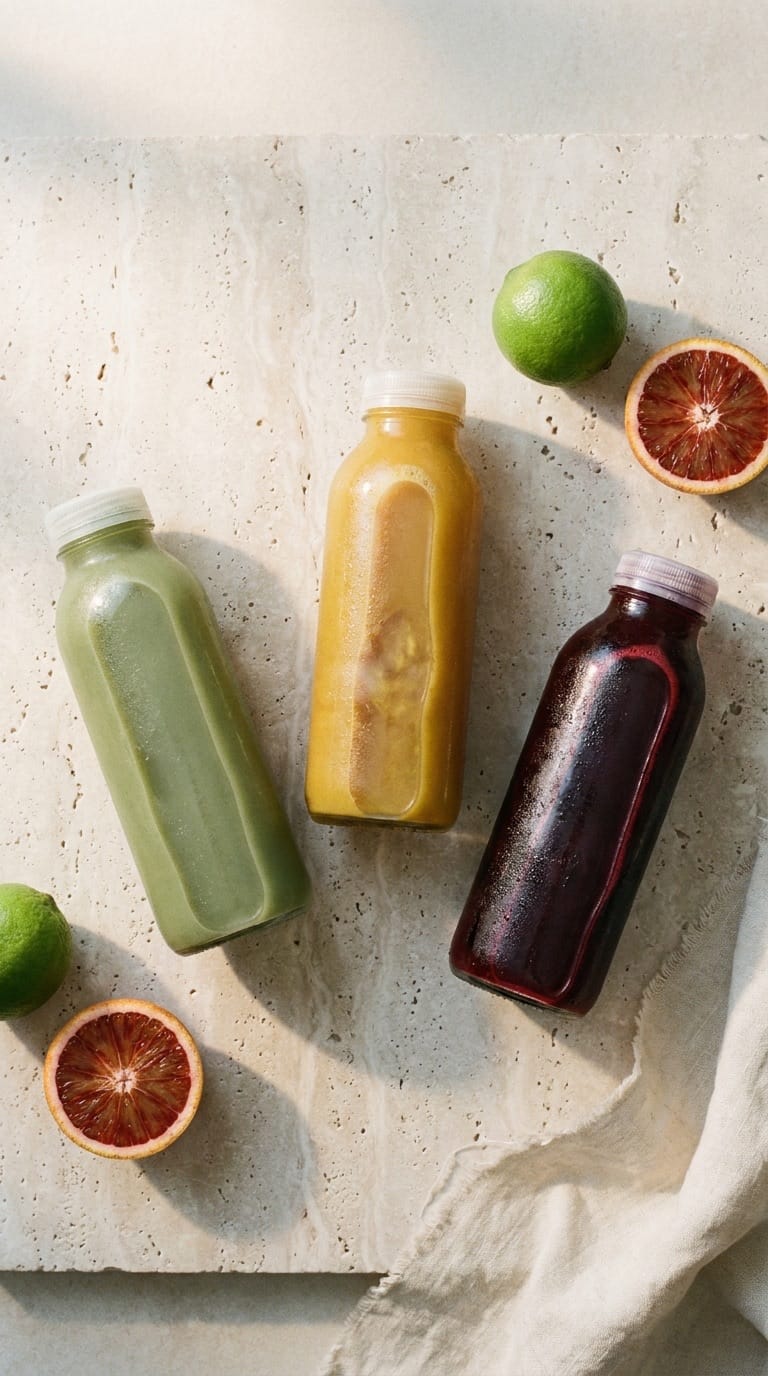 Cold-pressed bottles portrait