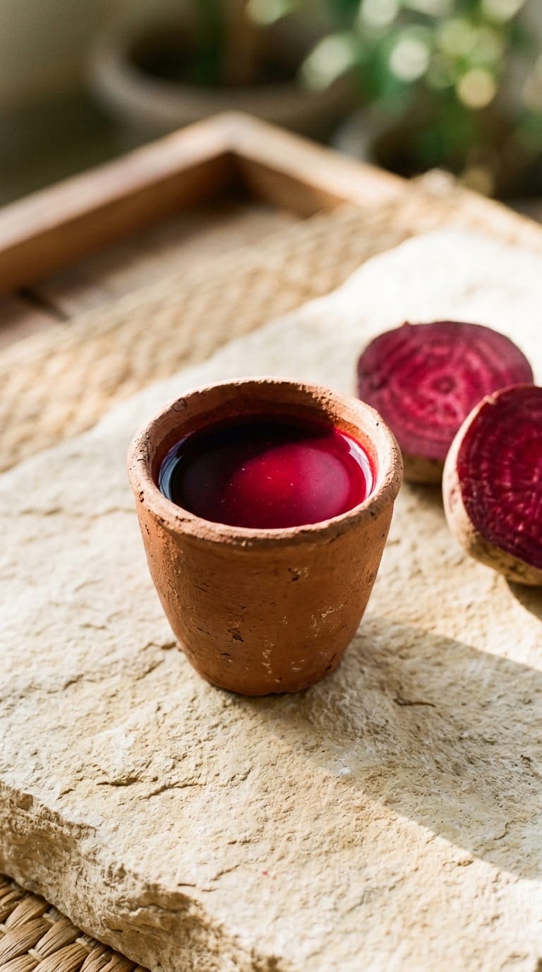 Turmeric-ginger fermented shot in a small glass